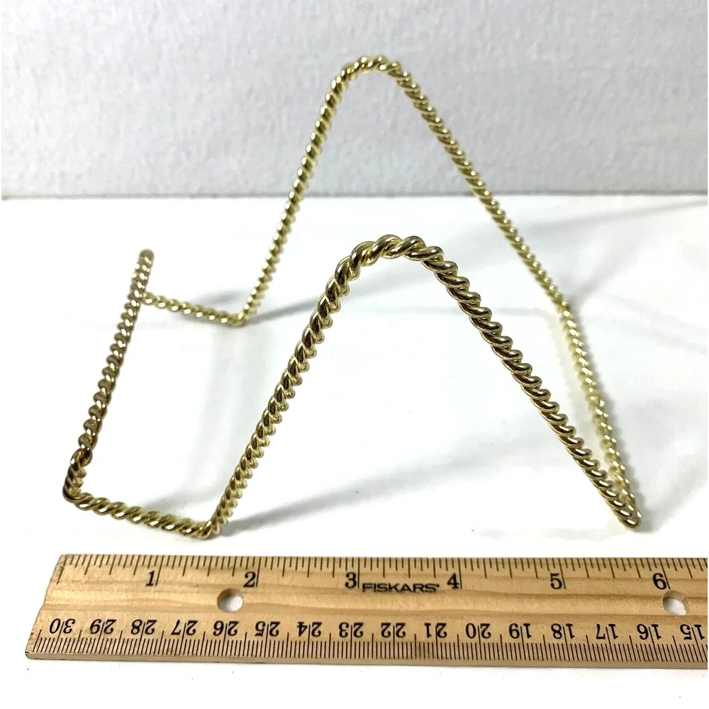 2 Twisted Goldtone & 1 Twisted‎ Silvertone Wire Display Stands Plate Holders - Picture 11 of 13